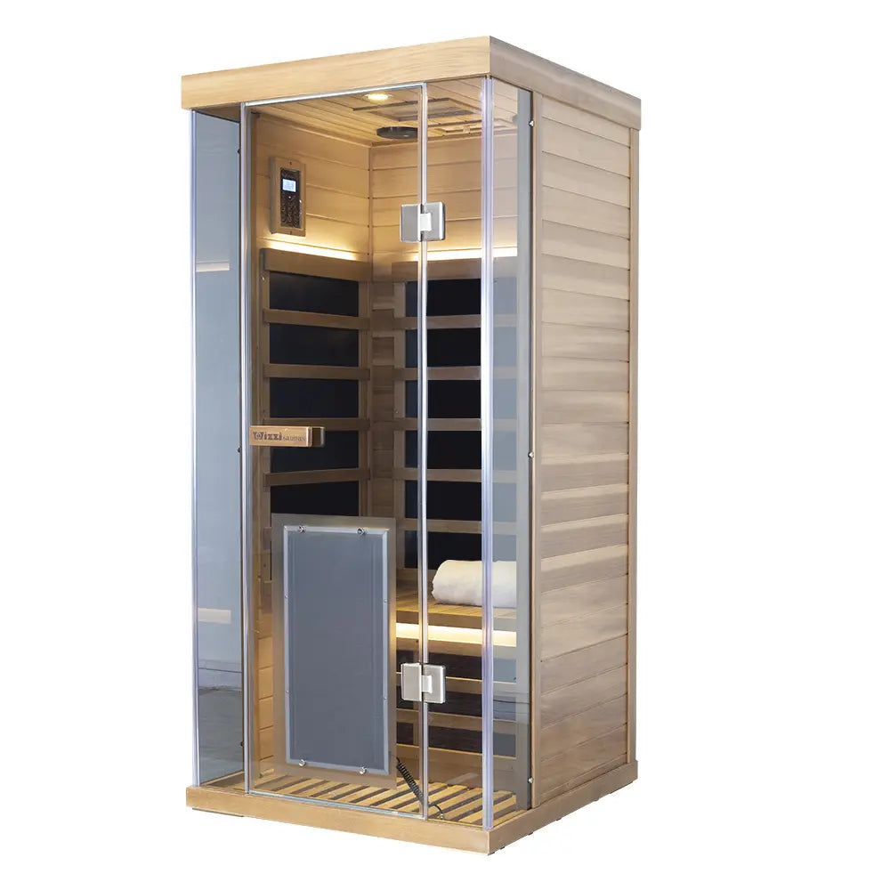SR01 1-Person Far Infrared Sauna – Canadian Red Cedar, Bluetooth Audio & LED Lighting