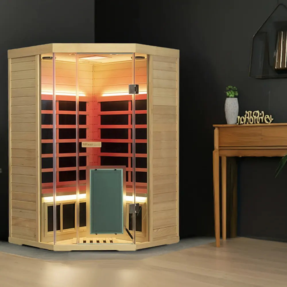 Wizzisaunas SH07 2–3 Person Infrared Sauna – Smart App Control, Red Light & Chromotherapy
