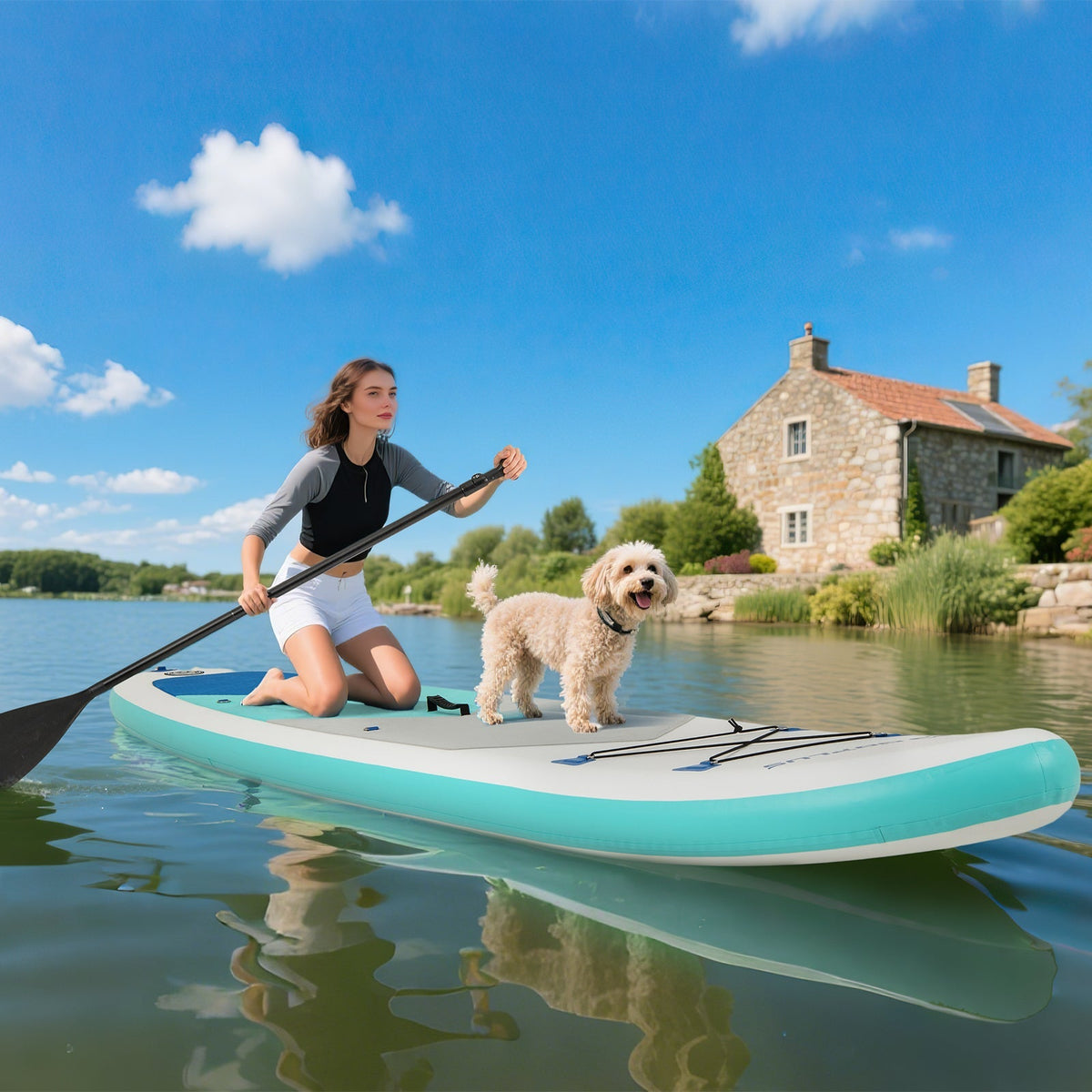 11 Feet Premium SUP Inflatable Stand Up Paddle Board with Accessories-L - Aloha Swim Wellness