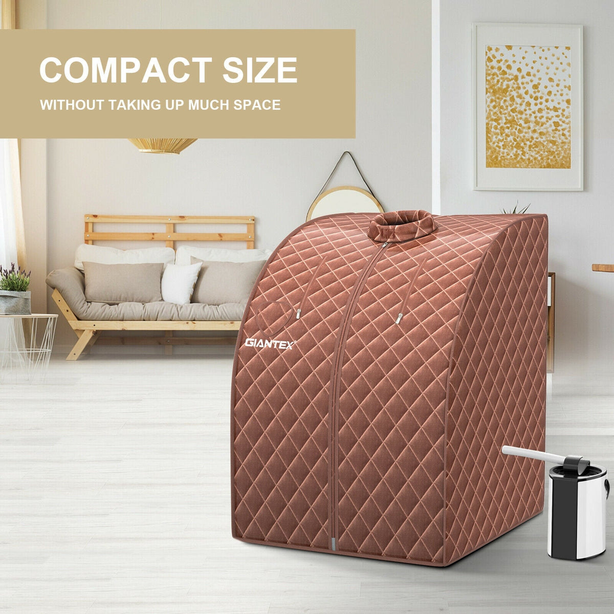 Portable Steam Sauna Tent – 800W Steamer, Remote Control & Foot Massage Roller