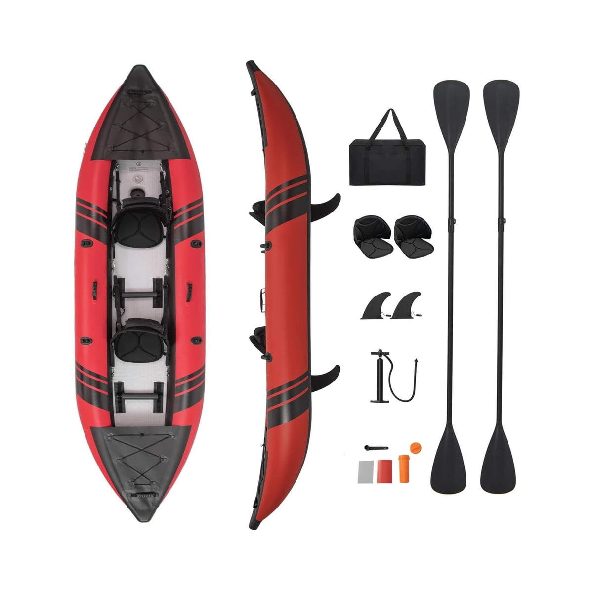 12-Foot Inflatable Tandem Kayak – 2-Person Kit - Aloha Swim Wellness