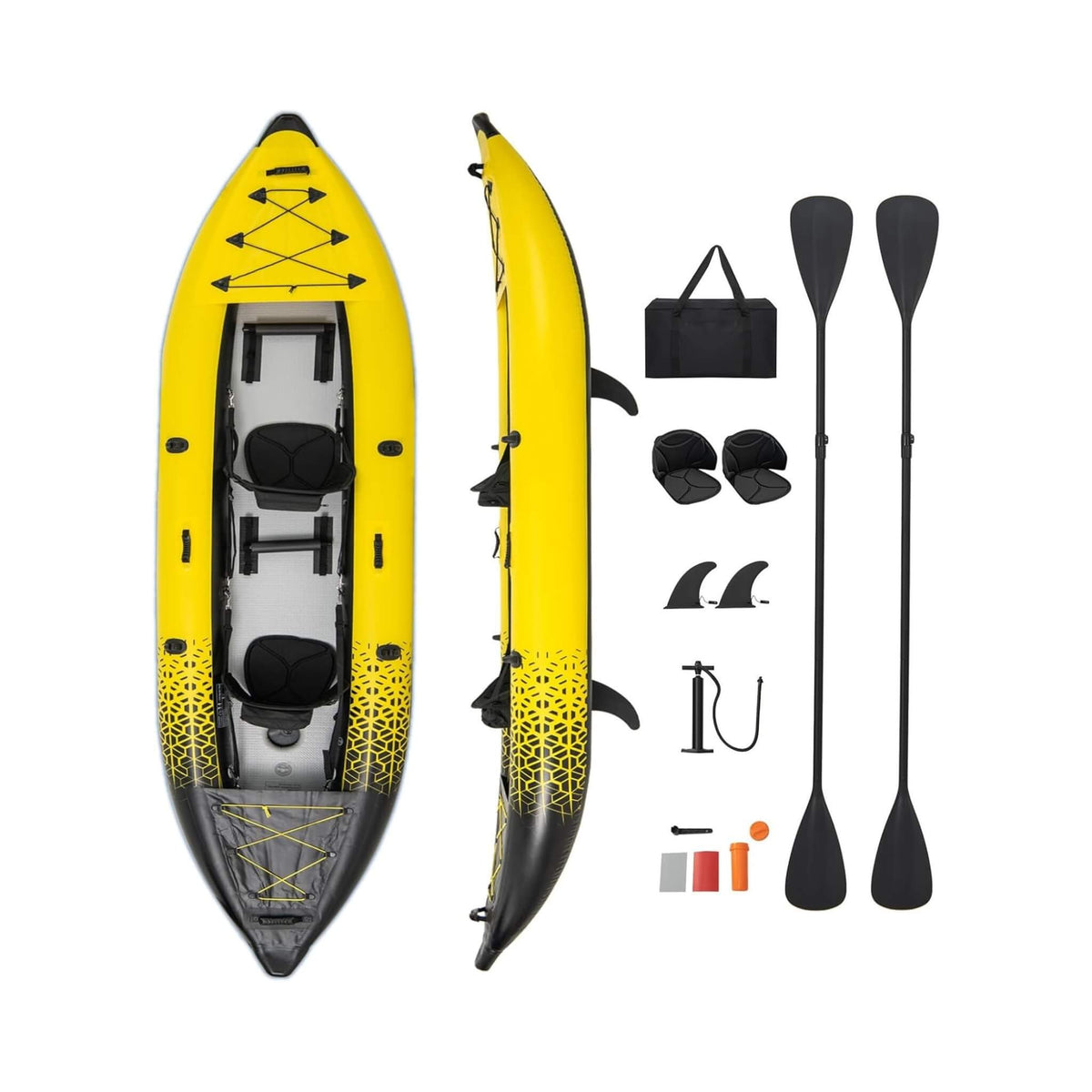 12-Foot Inflatable Tandem Kayak – 2-Person Kit - Aloha Swim Wellness