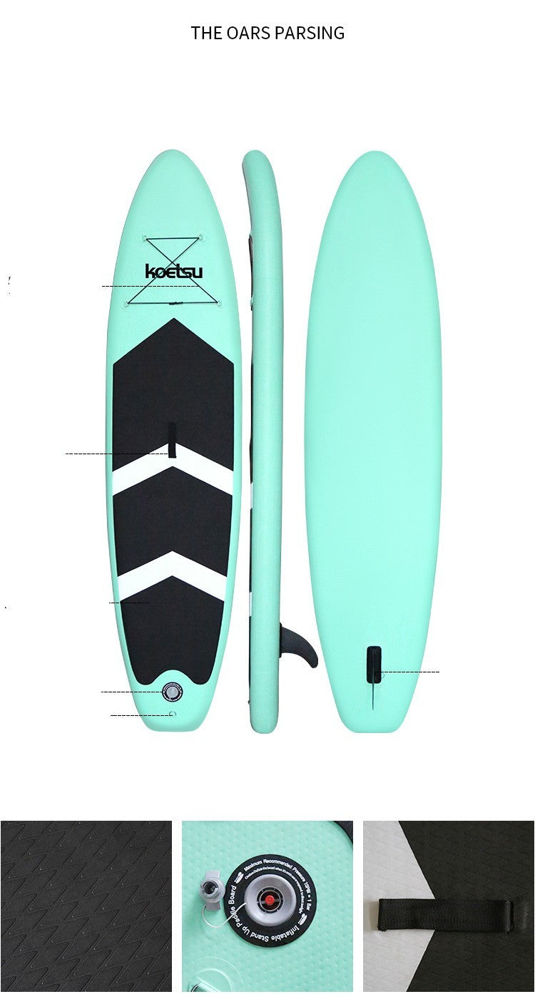 10'6" Inflatable Stand-Up Paddleboard – PVC SUP with Pump, Fin, Leash & Repair Kit