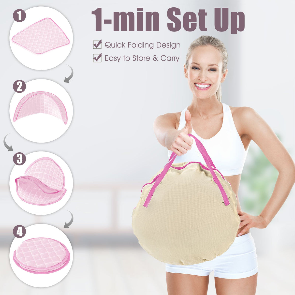 800W 2 Person Portable Steam Sauna Tent SPA with Hat Side Holes 3L Steamer-Pink