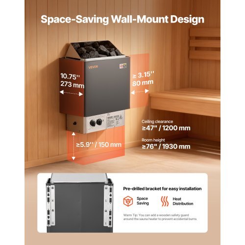 VEVOR 2kW Electric Sauna Heater – 120V Sauna Stove, Model SCA-20NS