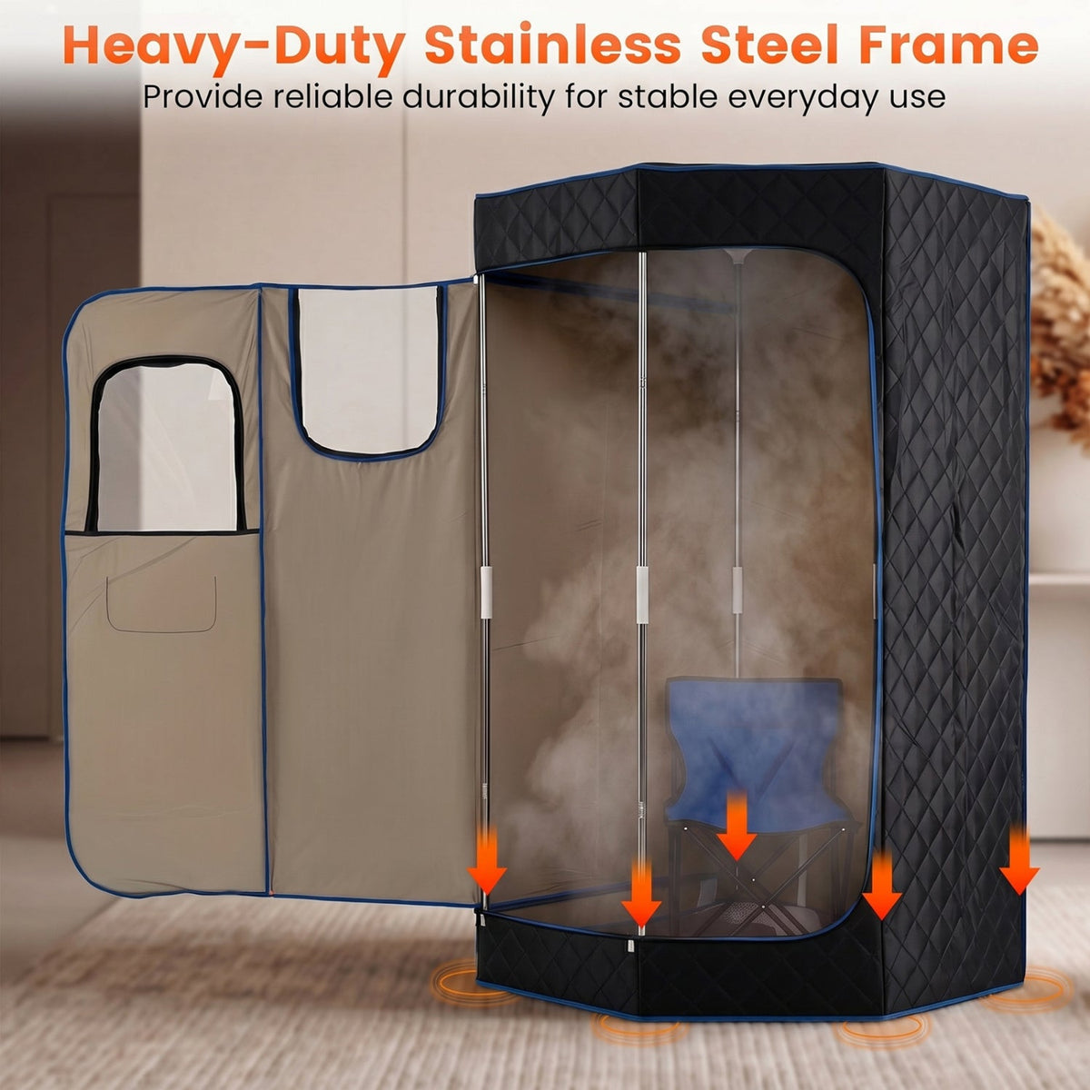 Portable Steam Sauna Tent with Remote Control – 800W Personal Home Sauna