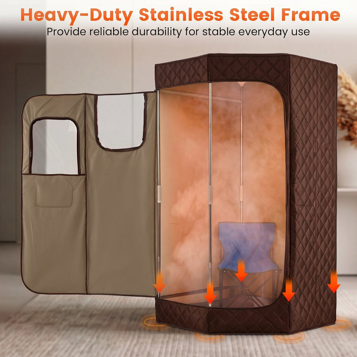 Portable Steam Sauna Tent – 800W Steamer, 3L Tank & Adjustable Temperature Control