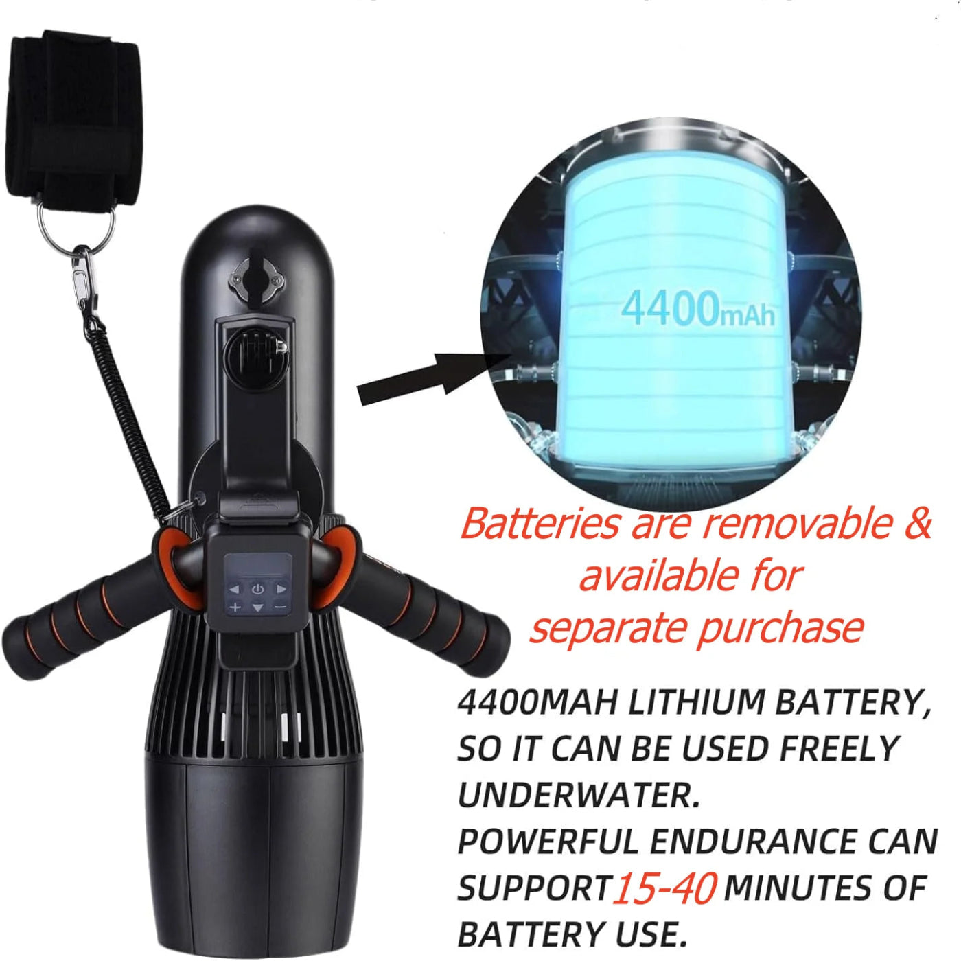 Underwater Scooter 500W RC Sup Motor 10-Speed Switch, 40M Depth Swimming Pool Sea Scooter for Jet Surfboard, 30M Waterproof Bag