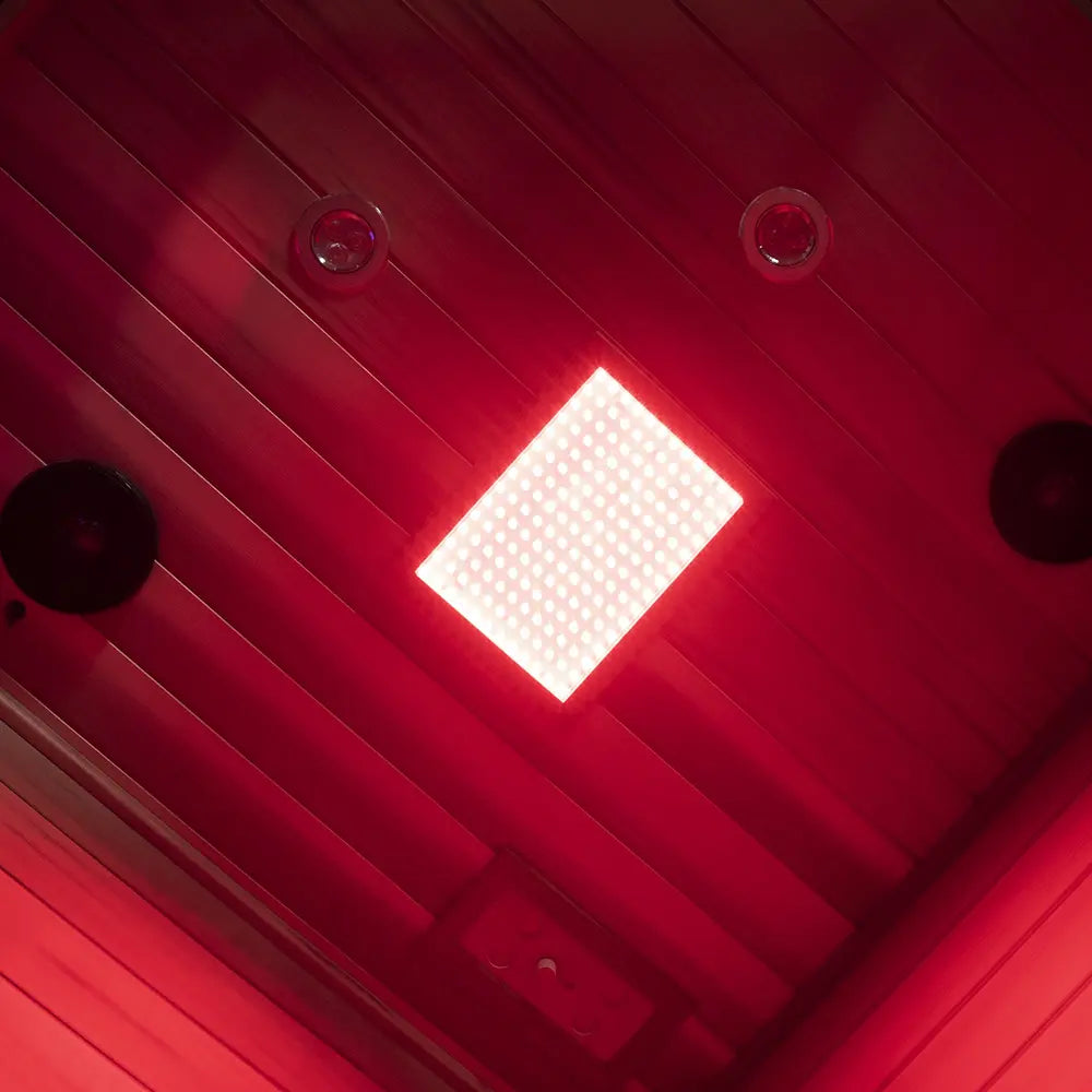 Wizzisaunas SR07 2–3 Person Infrared Sauna – Canadian Red Cedar, Smart App & Red Light Therapy