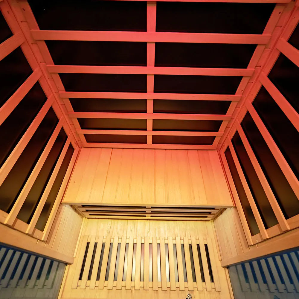 Wizzisaunas SH02 2-Person Infrared Sauna – Hemlock Wood, Smart App & Red Light Therapy