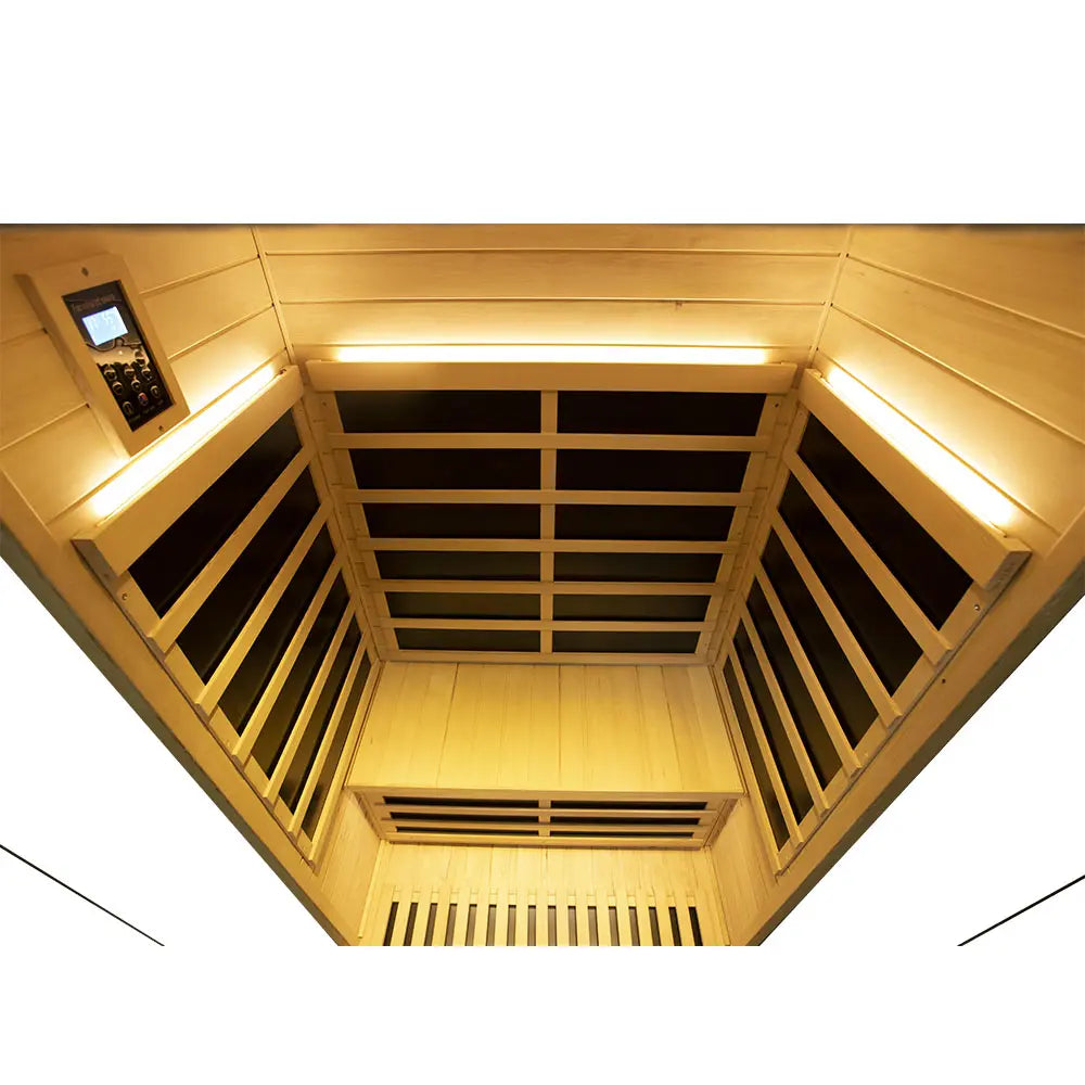 Wizzisaunas SH02 2-Person Infrared Sauna – Hemlock Wood, Smart App & Red Light Therapy