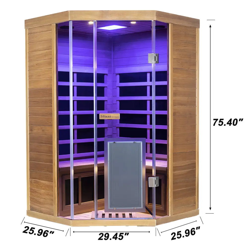 Wizzisaunas SR07 2–3 Person Infrared Sauna – Canadian Red Cedar, Smart App & Red Light Therapy