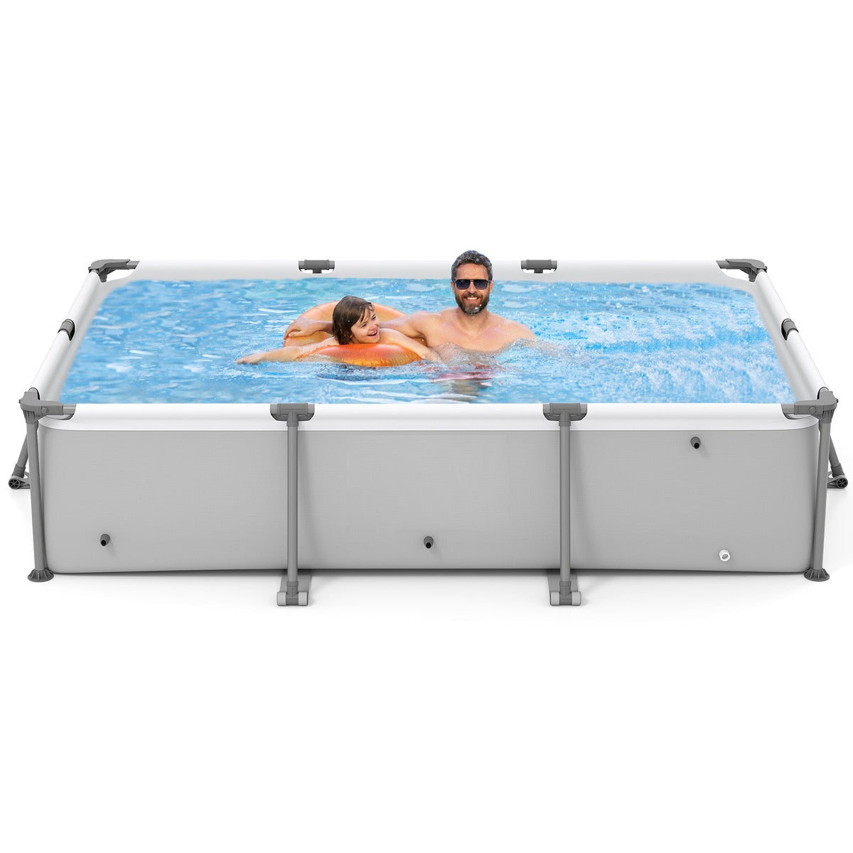 690/978/1158/1617 Gal Outdoor Family Swimming Pool with Metal Frame - Aloha Swim Wellness