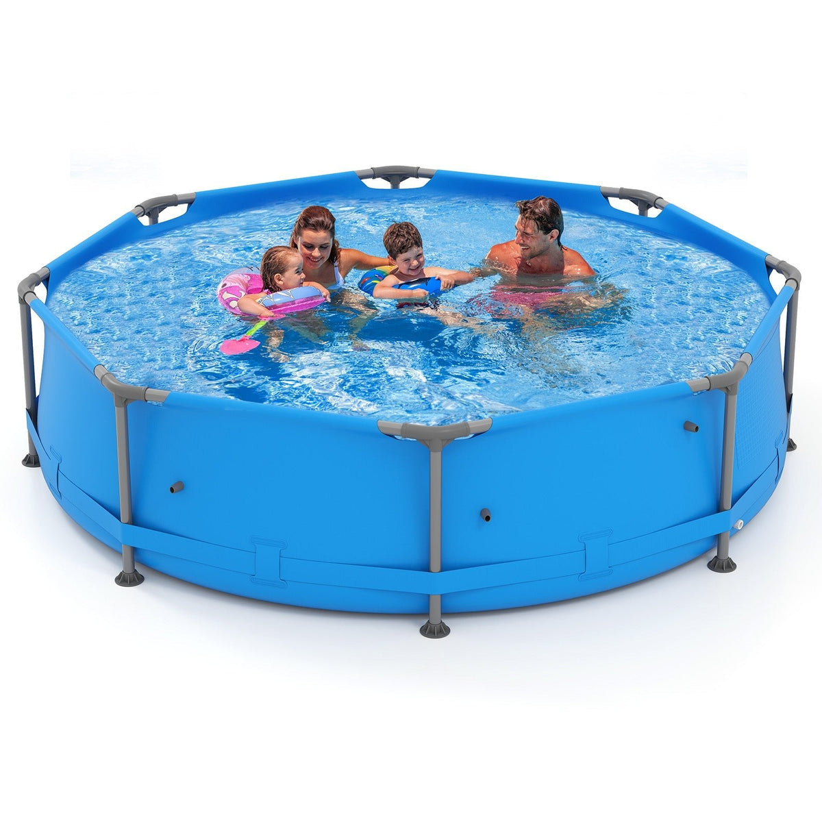 690/978/1158/1617 Gal Outdoor Family Swimming Pool with Metal Frame - Aloha Swim Wellness