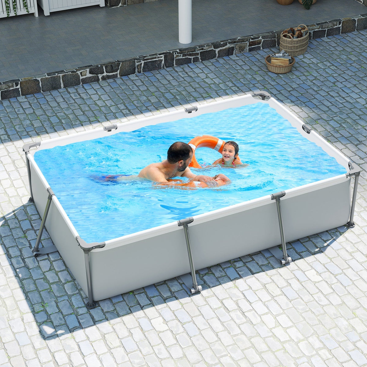 690/978/1158/1617 Gal Outdoor Family Swimming Pool with Metal Frame - Aloha Swim Wellness