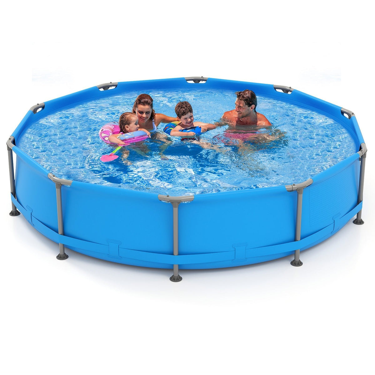 690/978/1158/1617 Gal Outdoor Family Swimming Pool with Metal Frame - Aloha Swim Wellness