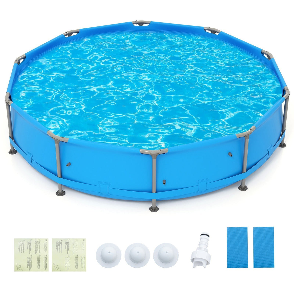 690/978/1158/1617 Gal Outdoor Family Swimming Pool with Metal Frame - Aloha Swim Wellness