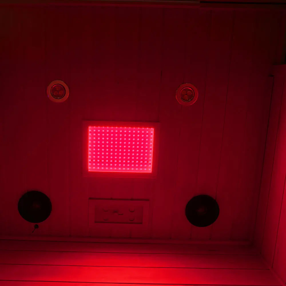 Wizzisaunas SH02 2-Person Infrared Sauna – Hemlock Wood, Smart App & Red Light Therapy