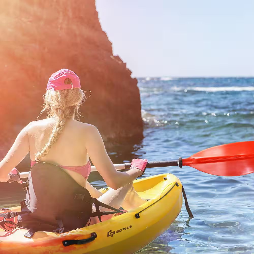 10.2 Ft. Orange Single Sit-On-Top Kayak 1-Person Kayak Boat with Detachable Aluminum Paddle