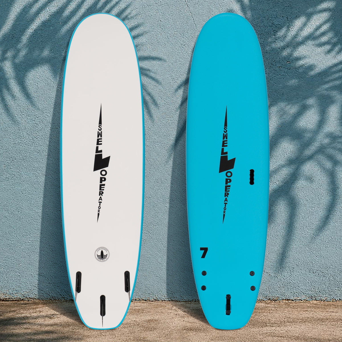 7' Swell Operator Soft Top Surfboard – 53L Foam Board with Fins
