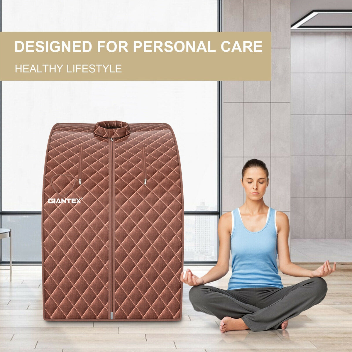 Portable Steam Sauna Tent – 800W Steamer, Remote Control & Foot Massage Roller
