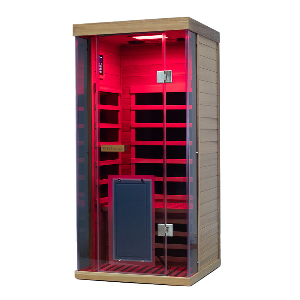 SR01 1-Person Far Infrared Sauna – Canadian Red Cedar, Bluetooth Audio & LED Lighting