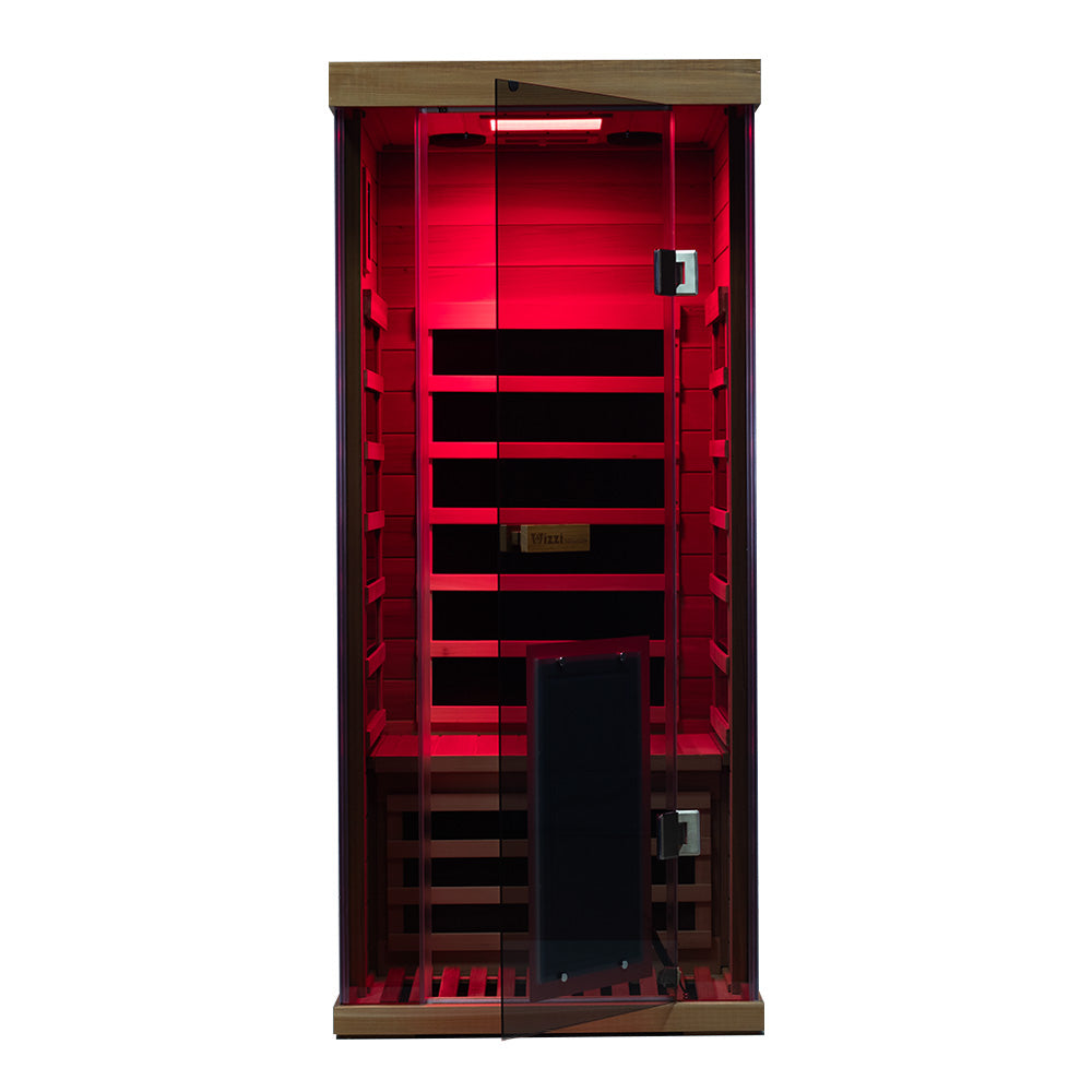 SR01 1-Person Far Infrared Sauna – Canadian Red Cedar, Bluetooth Audio & LED Lighting