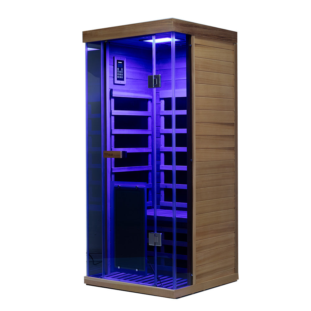 SR01 1-Person Far Infrared Sauna – Canadian Red Cedar, Bluetooth Audio & LED Lighting