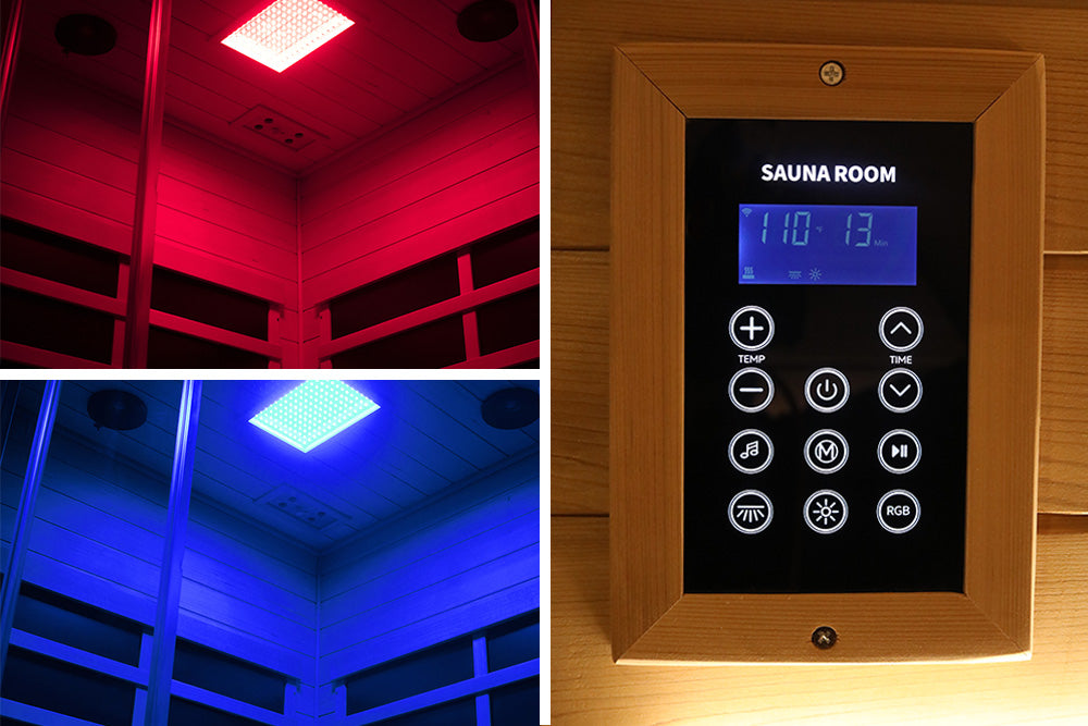 Wizzisaunas SR07 2–3 Person Infrared Sauna – Canadian Red Cedar, Smart App & Red Light Therapy