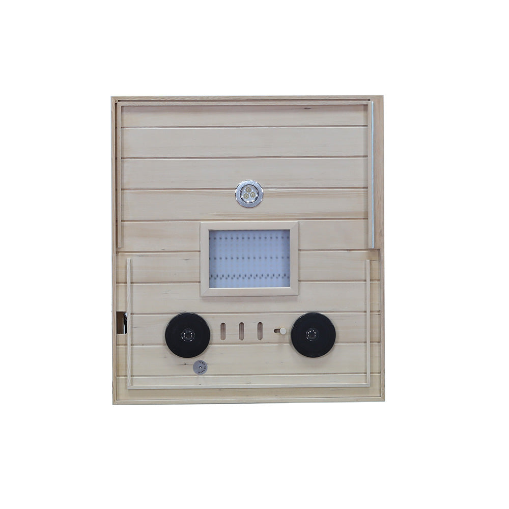 Wizzisaunas 909MX Panoramic Infrared Sauna – Smart App Control & 270° Glass Design
