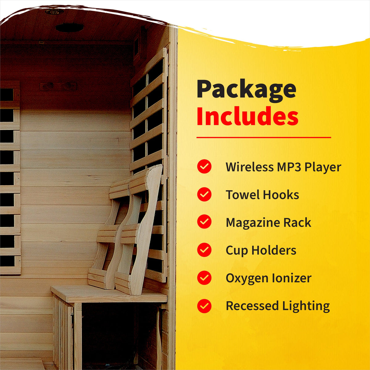 HeatWave SA2418 Monticello 4-Person Infrared Sauna – Canadian Hemlock