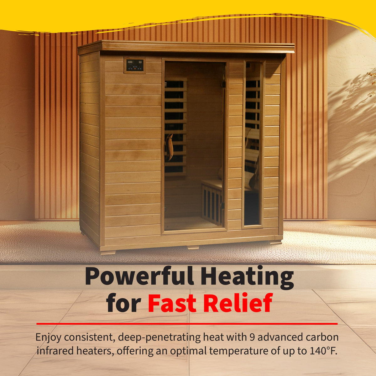 HeatWave SA2418 Monticello 4-Person Infrared Sauna – Canadian Hemlock