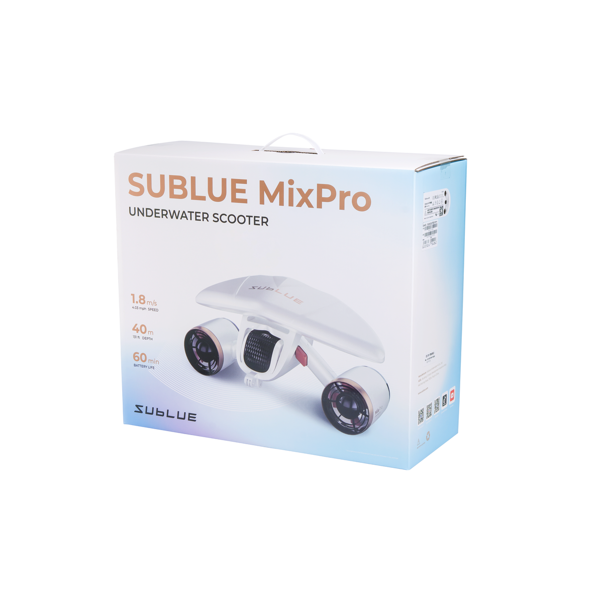 SUBLUE MixPro 2026 Underwater Scooter – 4.03 MPH, 3-Speed Control & 60-Minute Runtime