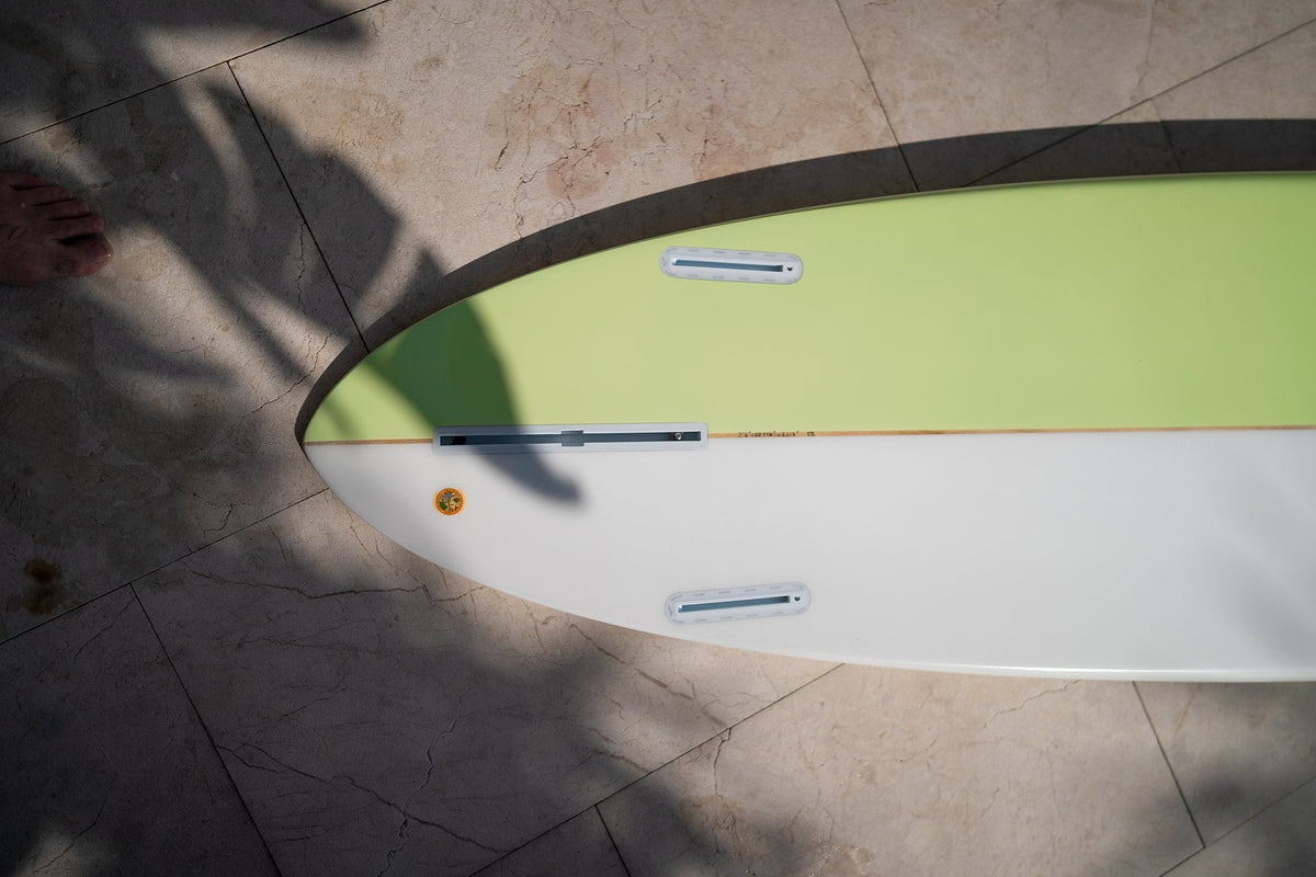 Dumplin Mid Length Surfboard – Checkered Sea Glass - Ships 10/16/26