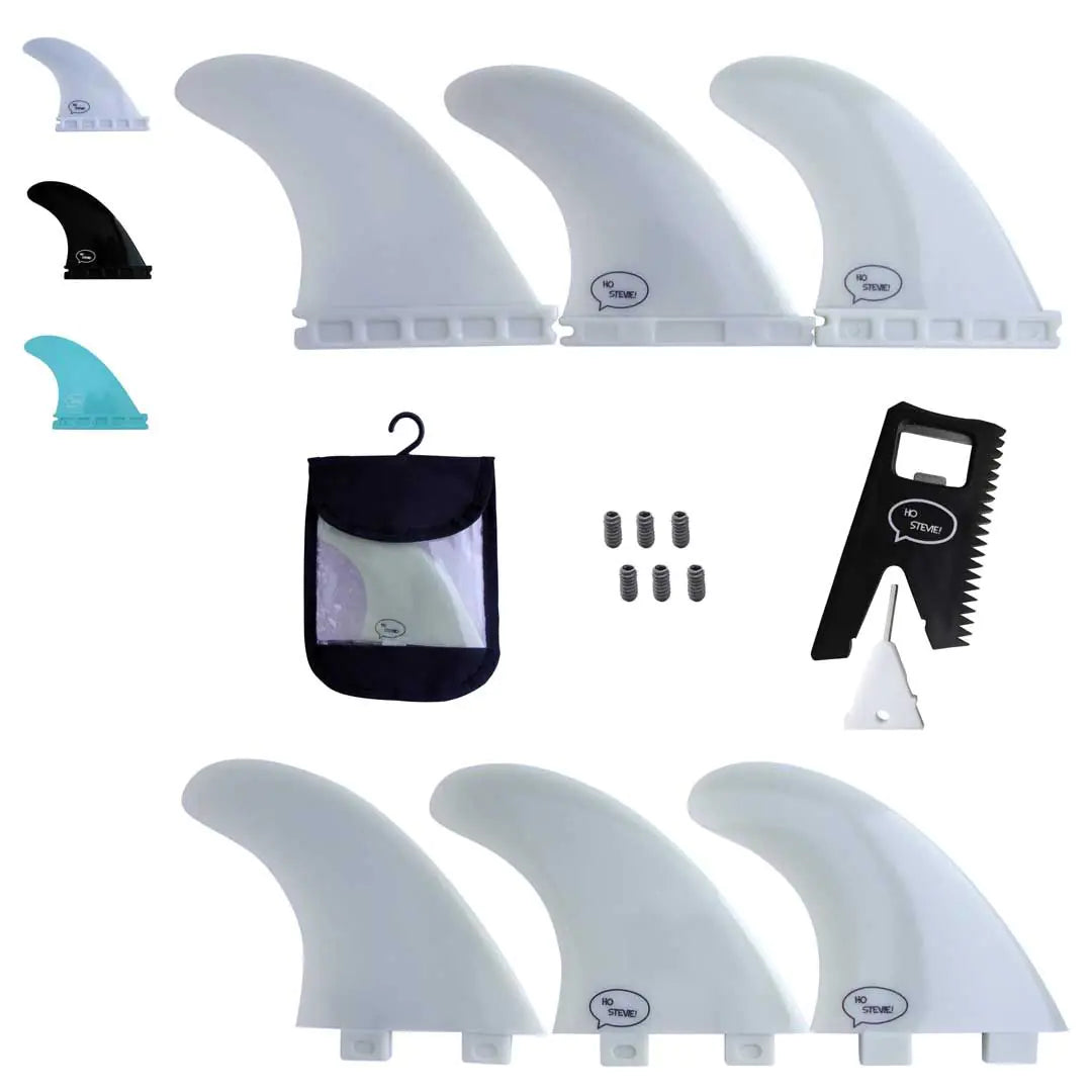 FRP Surfboard Fins – Quad & Thruster Sets with Travel Case