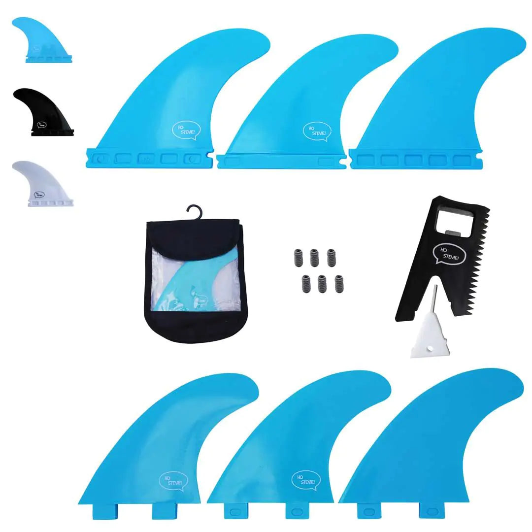 FRP Surfboard Fins – Quad & Thruster Sets with Travel Case