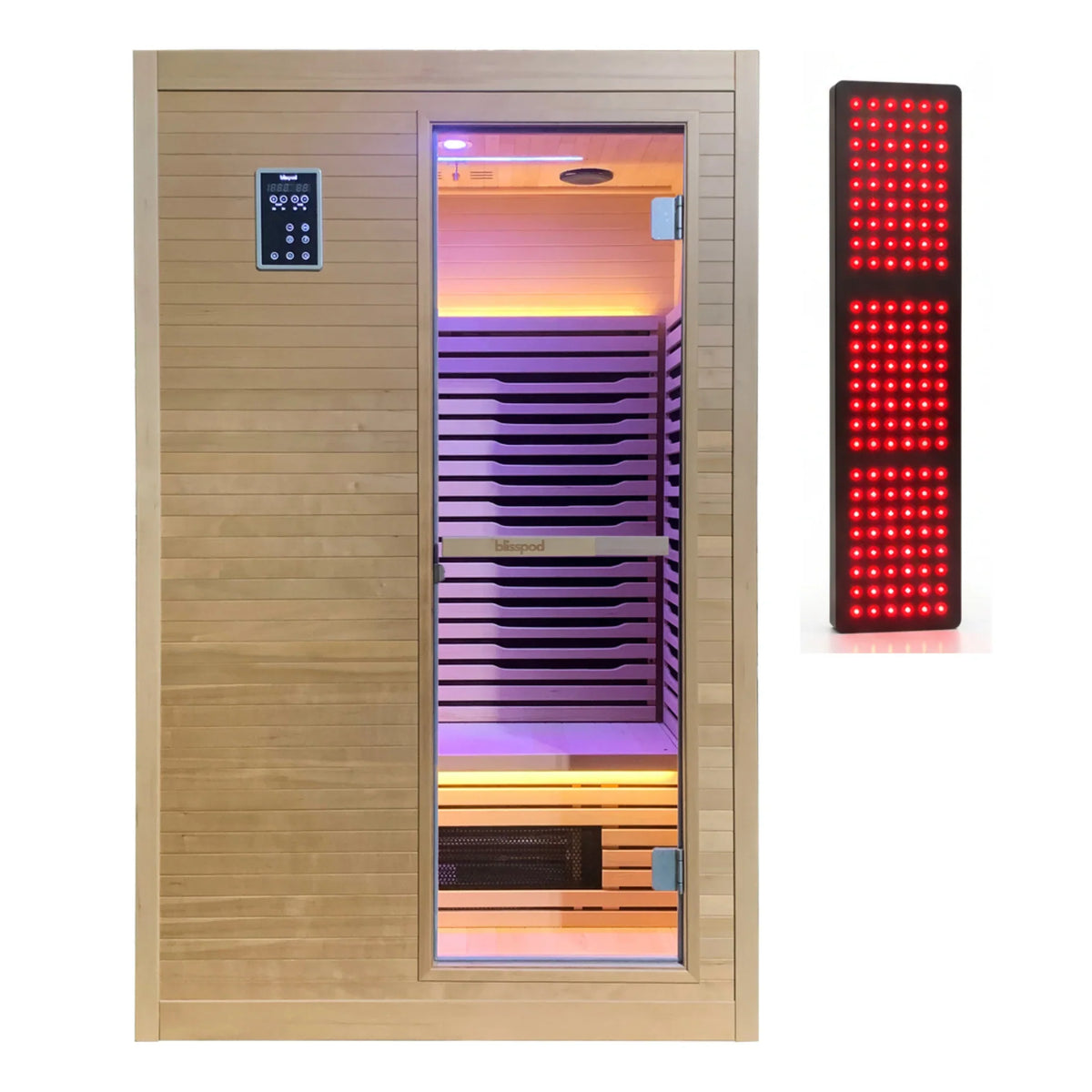 Blisspod Helsinki Deluxe Infrared Sauna – Full Spectrum & Red-Light Panel for Two