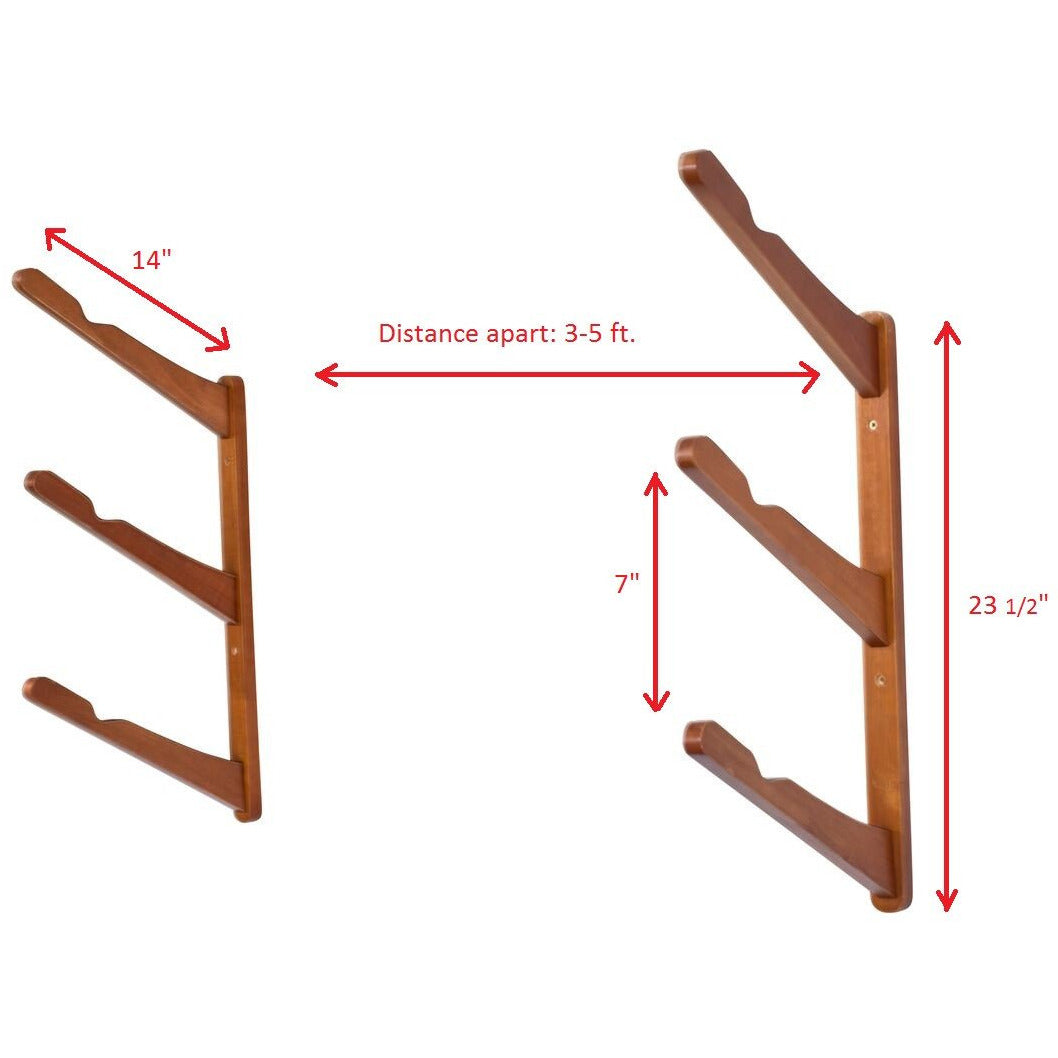 Wooden Surfboard Wall Rack – Eco-Friendly Multi-Board Storage