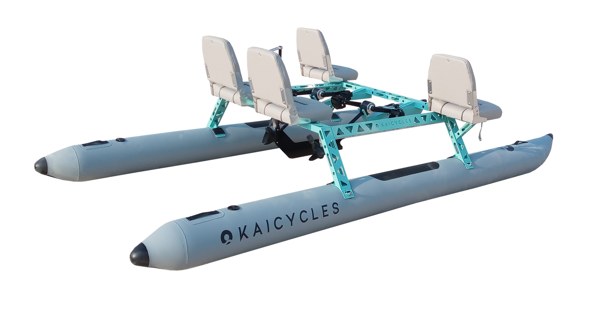 ONA Multi-Person Water Bike – Inflatable Pedal Catamaran with Optional Electric Motor