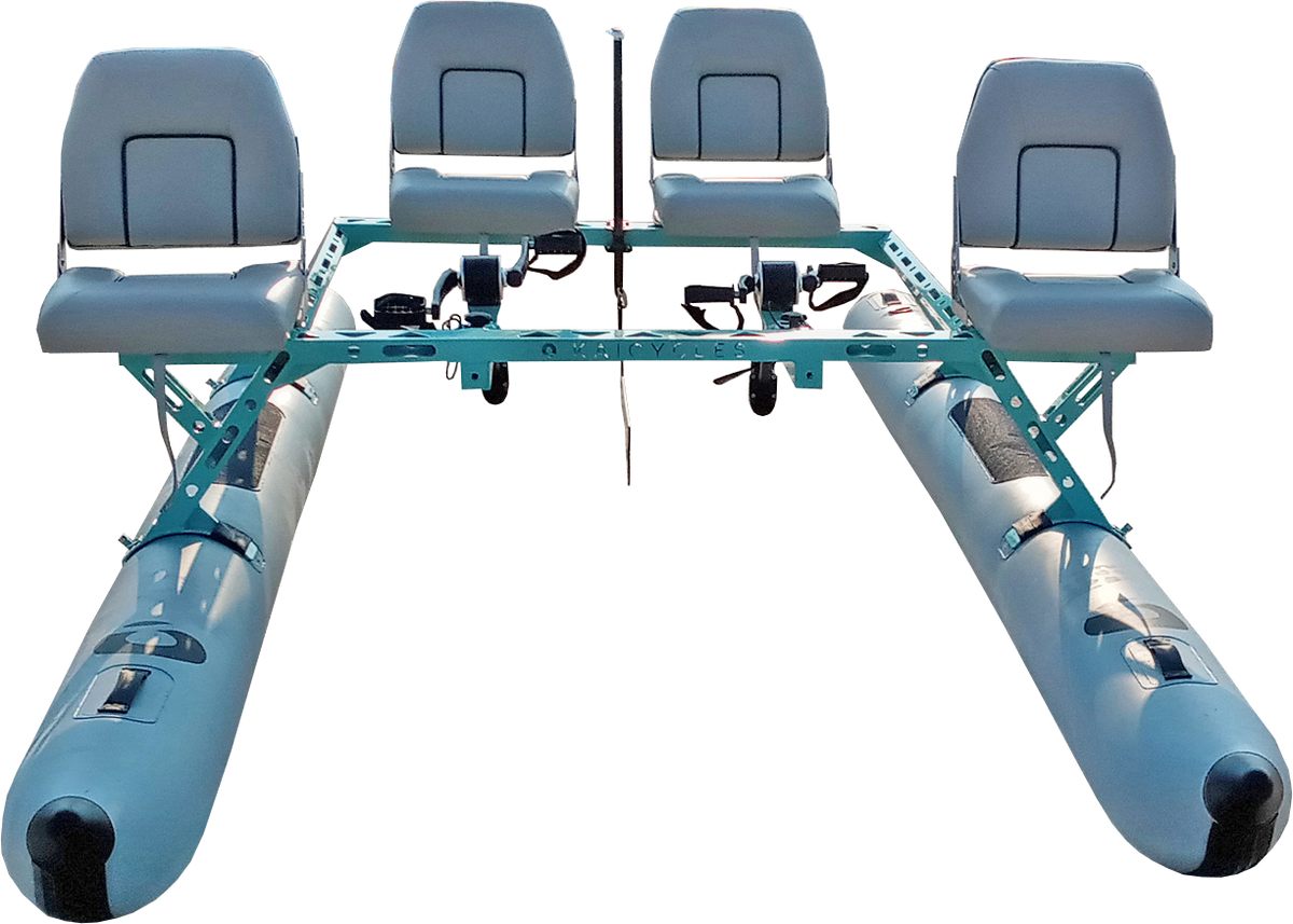 ONA Multi-Person Water Bike – Inflatable Pedal Catamaran with Optional Electric Motor