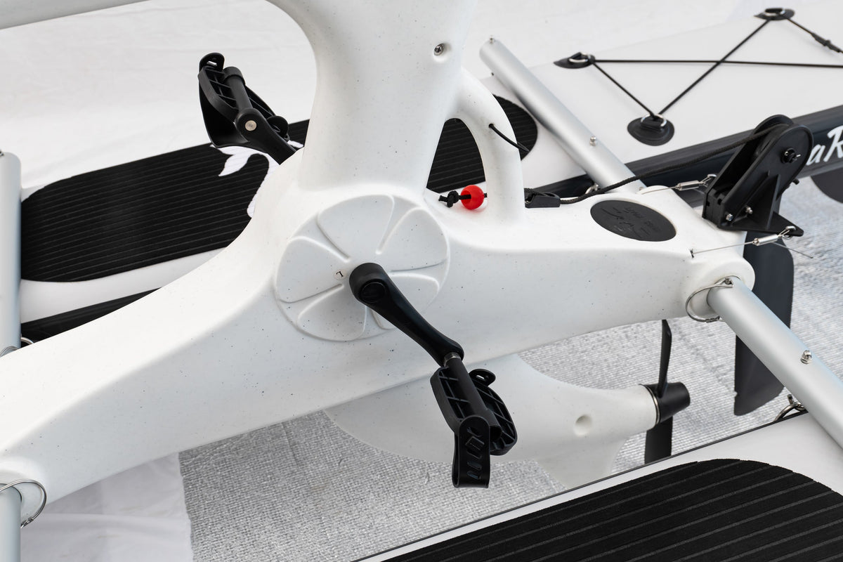 Nautiqua BORACAY Single-Person Catamaran Water Bike – Inflatable Drop-Stitch Design with Direct Pedal Drive