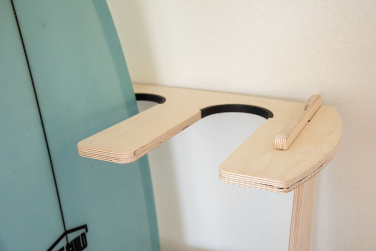 Freestanding Surfboard Rack – Baltic Birch Floor Display with Protective Padding