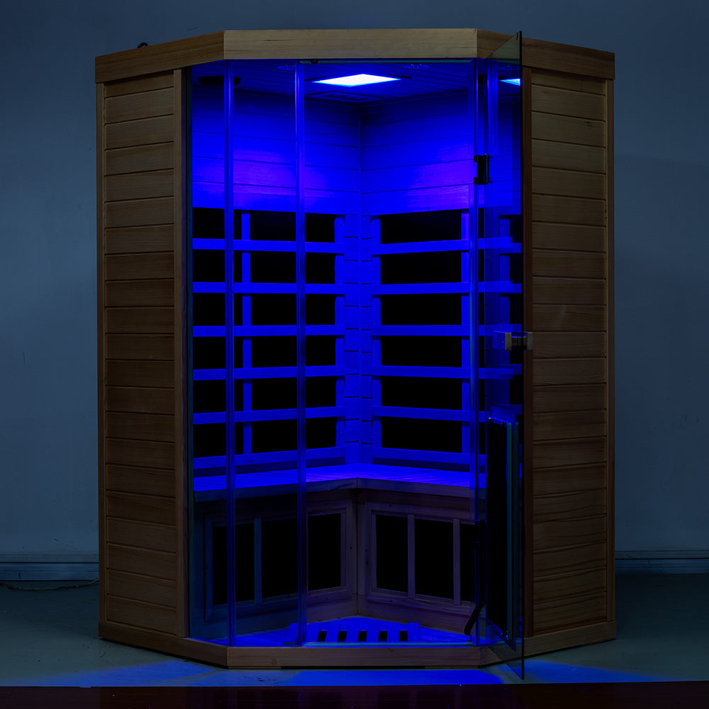Wizzisaunas SR07 2–3 Person Infrared Sauna – Canadian Red Cedar, Smart App & Red Light Therapy