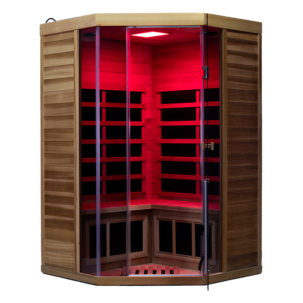 Wizzisaunas SR07 2–3 Person Infrared Sauna – Canadian Red Cedar, Smart App & Red Light Therapy