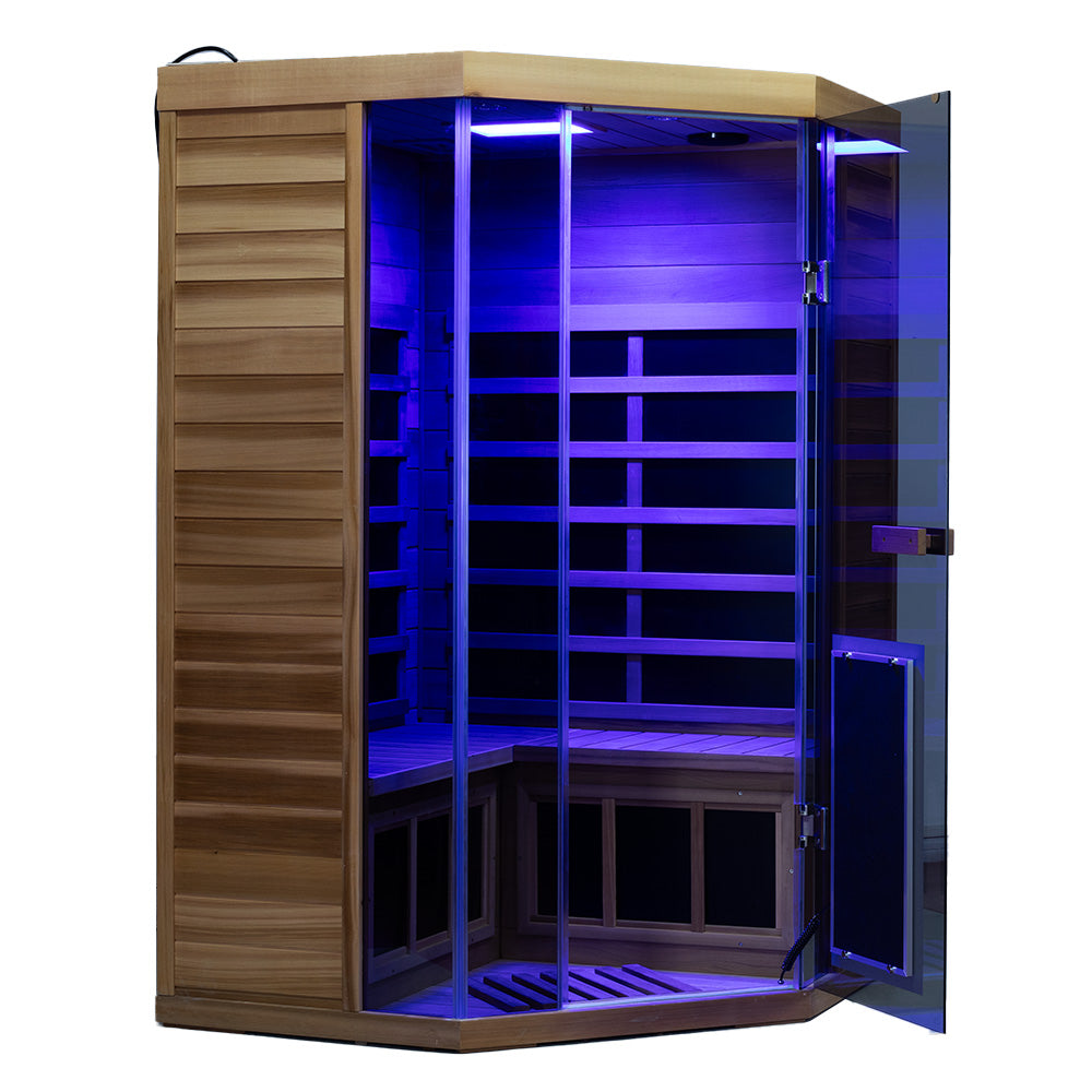 Wizzisaunas SR07 2–3 Person Infrared Sauna – Canadian Red Cedar, Smart App & Red Light Therapy