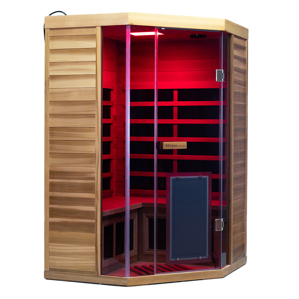 Wizzisaunas SR07 2–3 Person Infrared Sauna – Canadian Red Cedar, Smart App & Red Light Therapy