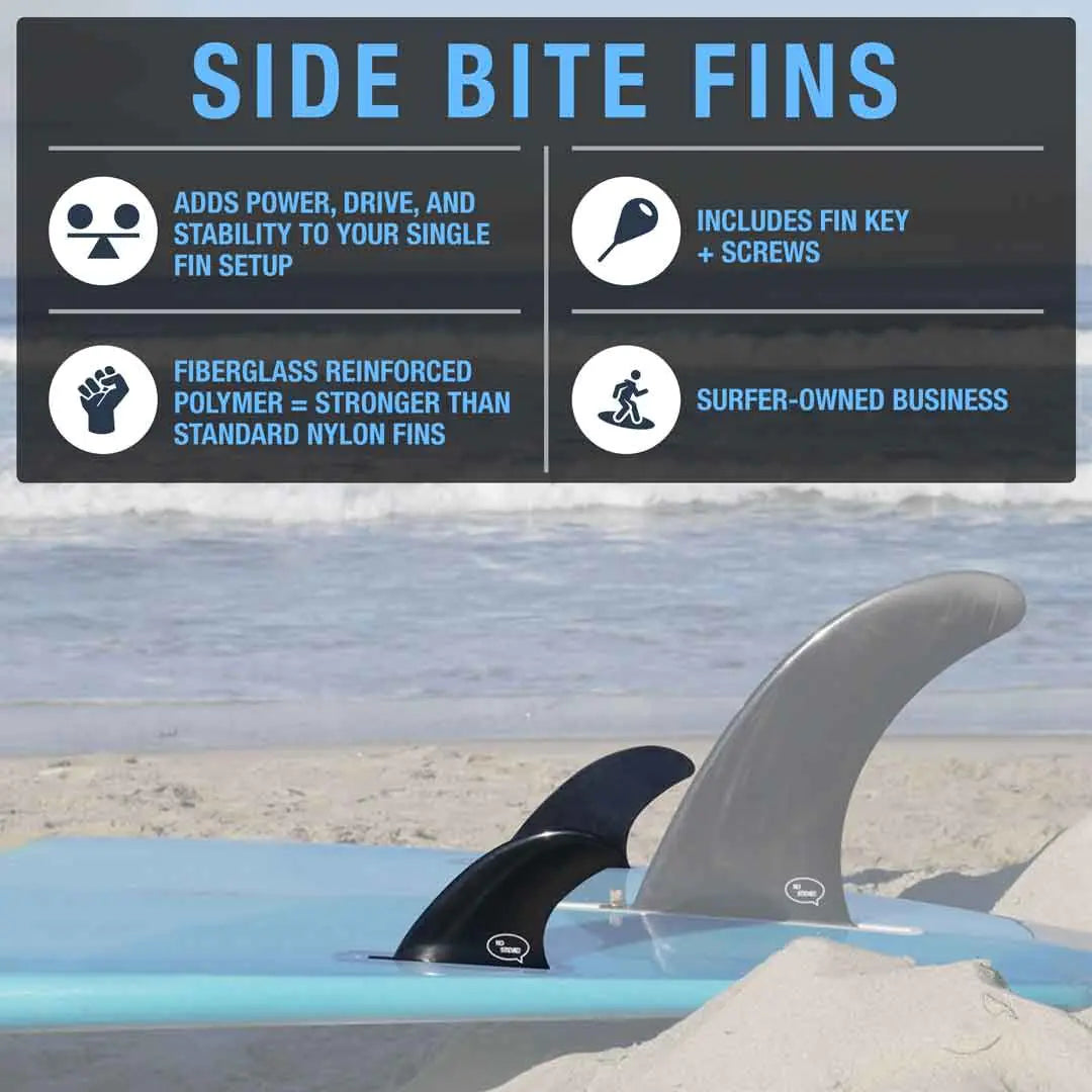 FRP Side Bite & Rear Trailer Surfboard Fins – 2-Piece Set with Hardware