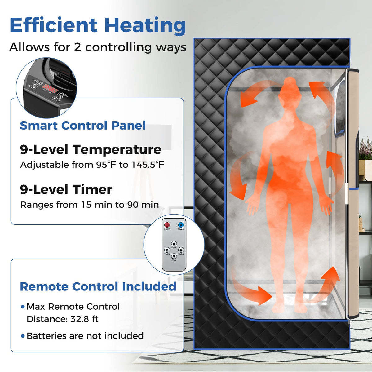 Portable Steam Sauna Tent with 3L Generator & Remote