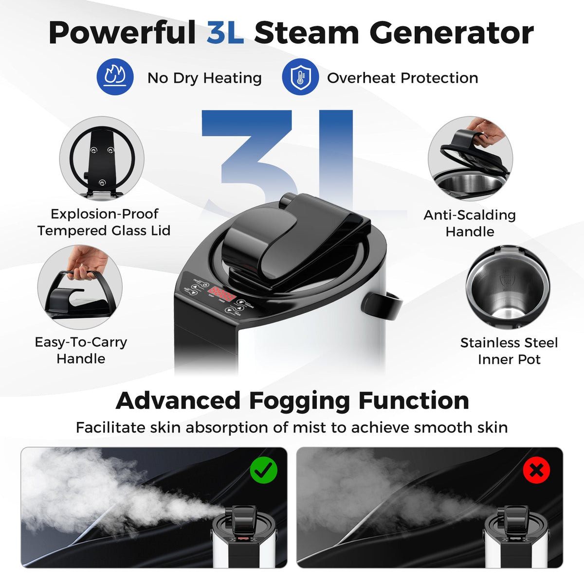 Portable Steam Sauna Tent with 3L Generator & Remote