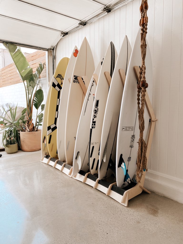 The Lineup Freestanding Surfboard Rack – Baltic Birch Display & Storage, 3–6 Boards